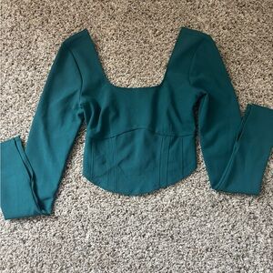 Abercrombie & Fitch Green/Blue Long Sleeve Fitted corset